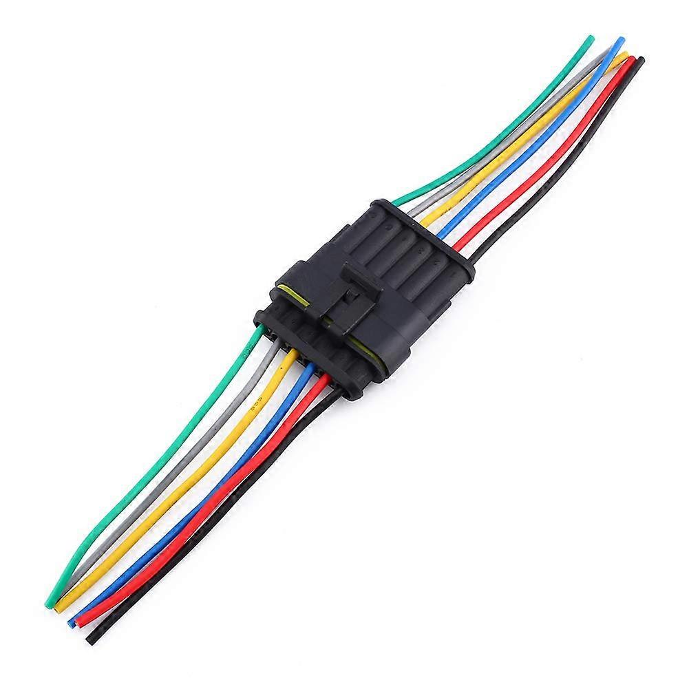Waterproof 6 Way Car Adapter with 10 cm Wire, Sealed Plug for Motorcycles, Scooters, Trucks, and Marine Use