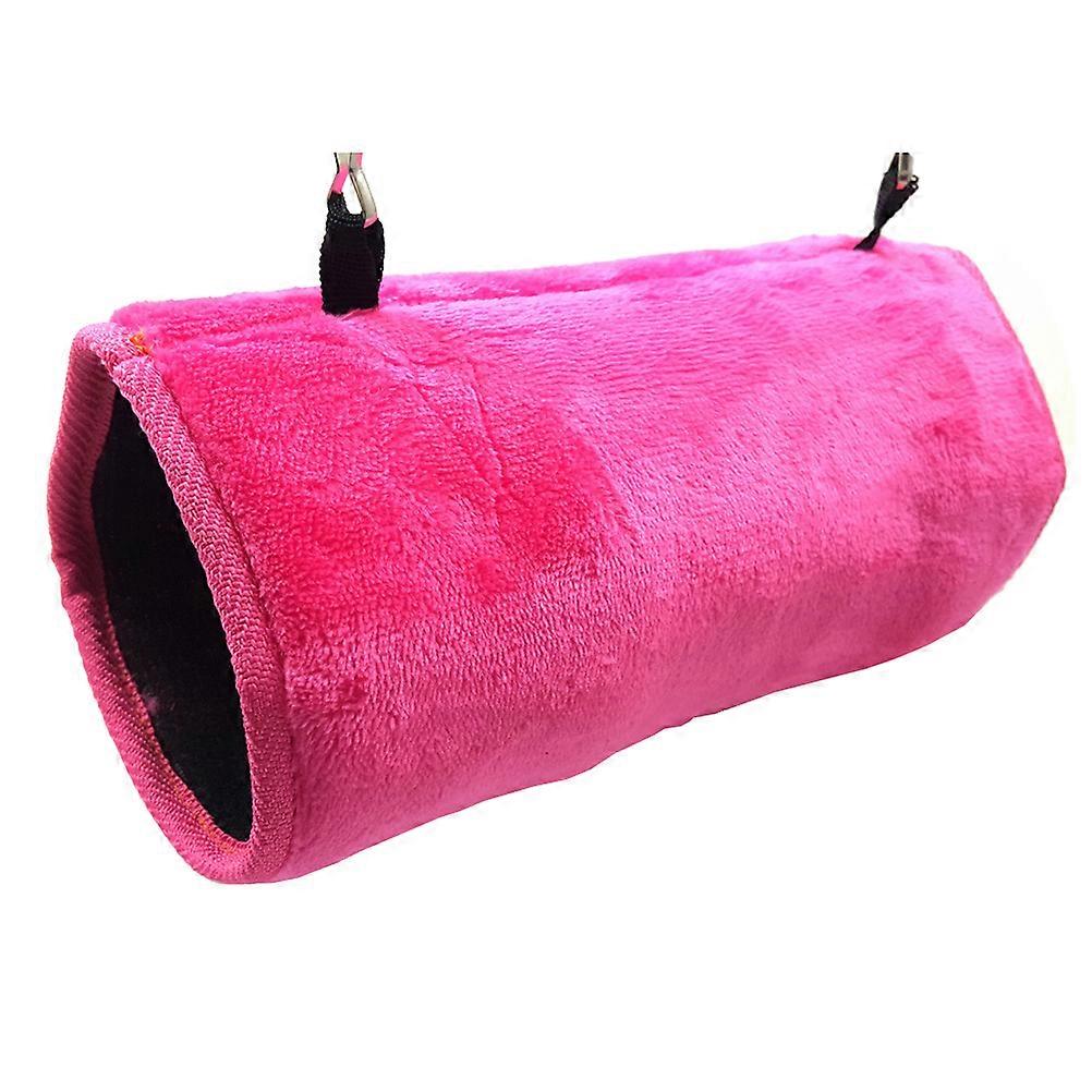 Small Animal Hammock Hanging Snuggle Tunnel Warm Cave Hut for Hamster Squirrel Chinchilla Guinea Pig 8x16cm Plush Material Sleeping 1Pack