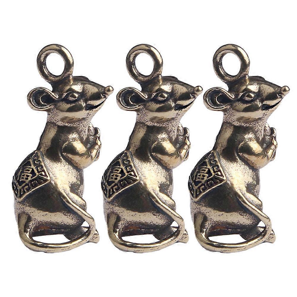 Rat Keychains Cartoon Keychain Aesthetic Keychain Animal Keyring Compact Size Light Weight For Mother's Day 3Pcs