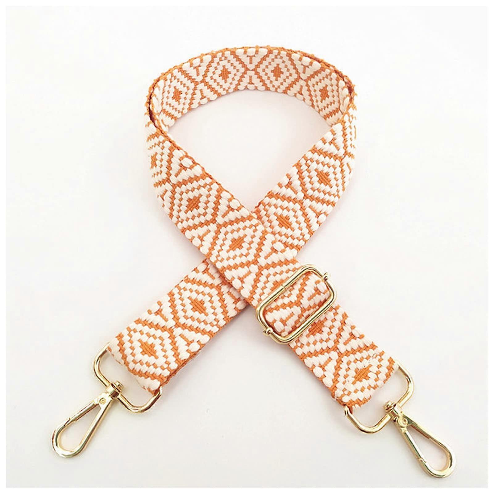 Camera Strap Replacement For Women's Handbag, 3.8cm Wide, 130cm Adjustable Crossbody Strap, Quick-Release, Orange Silver