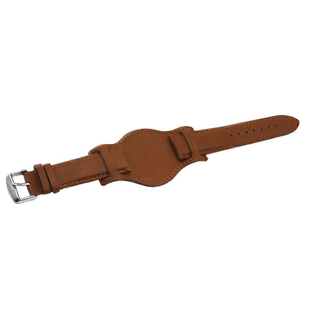 Brown Synthetic Material Watch Strap AntiMetal Allergy for Daily Use Fits Most Watches