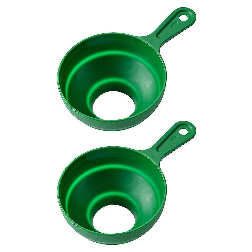 Kitchen Gadgets Small Funnel For Canning Bottling Easy To Use 20X7CM Green 2Pcs