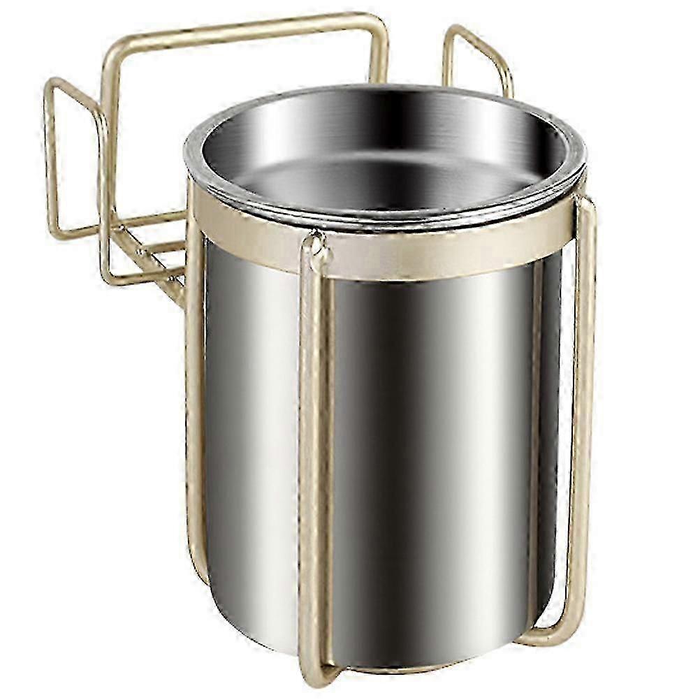 Rustproof Wall-Mounted Ash Container Silver Lidded Ashtray 11.5X10CM