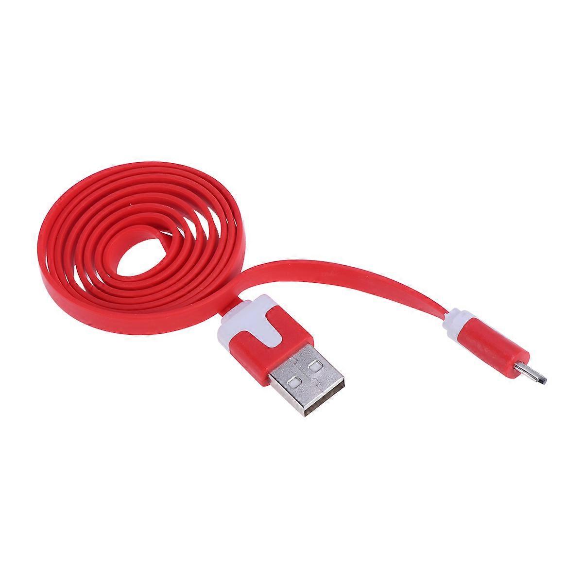 Usb Cable Fast Charging Data Transfer Charging For Micro USB Devices Travel Everyday Use Red 1Set