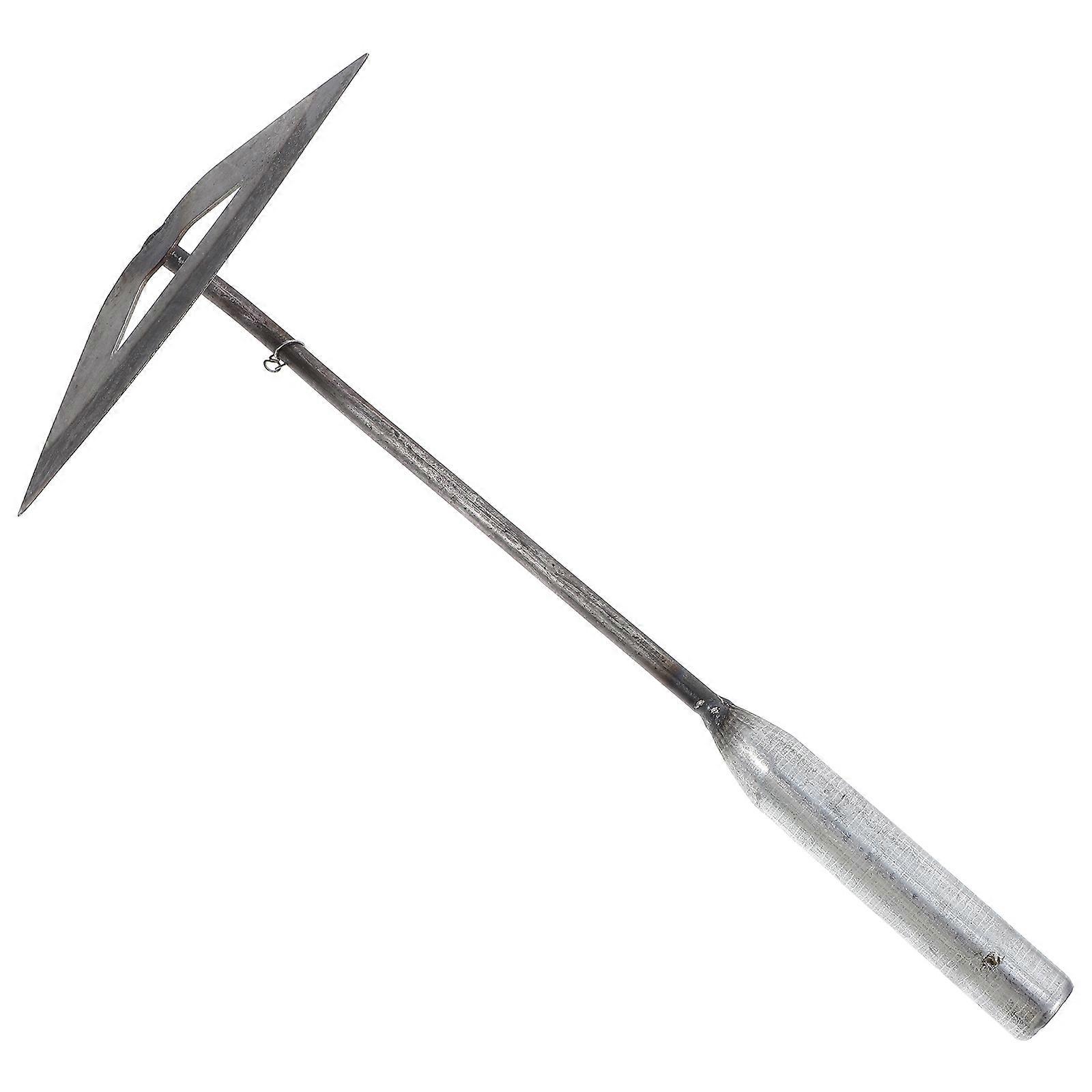 Durable Iron Dual Purpose Hoe for Home Use Silver Color Efficient Grass Removal 1 Piece 7.87 Inches