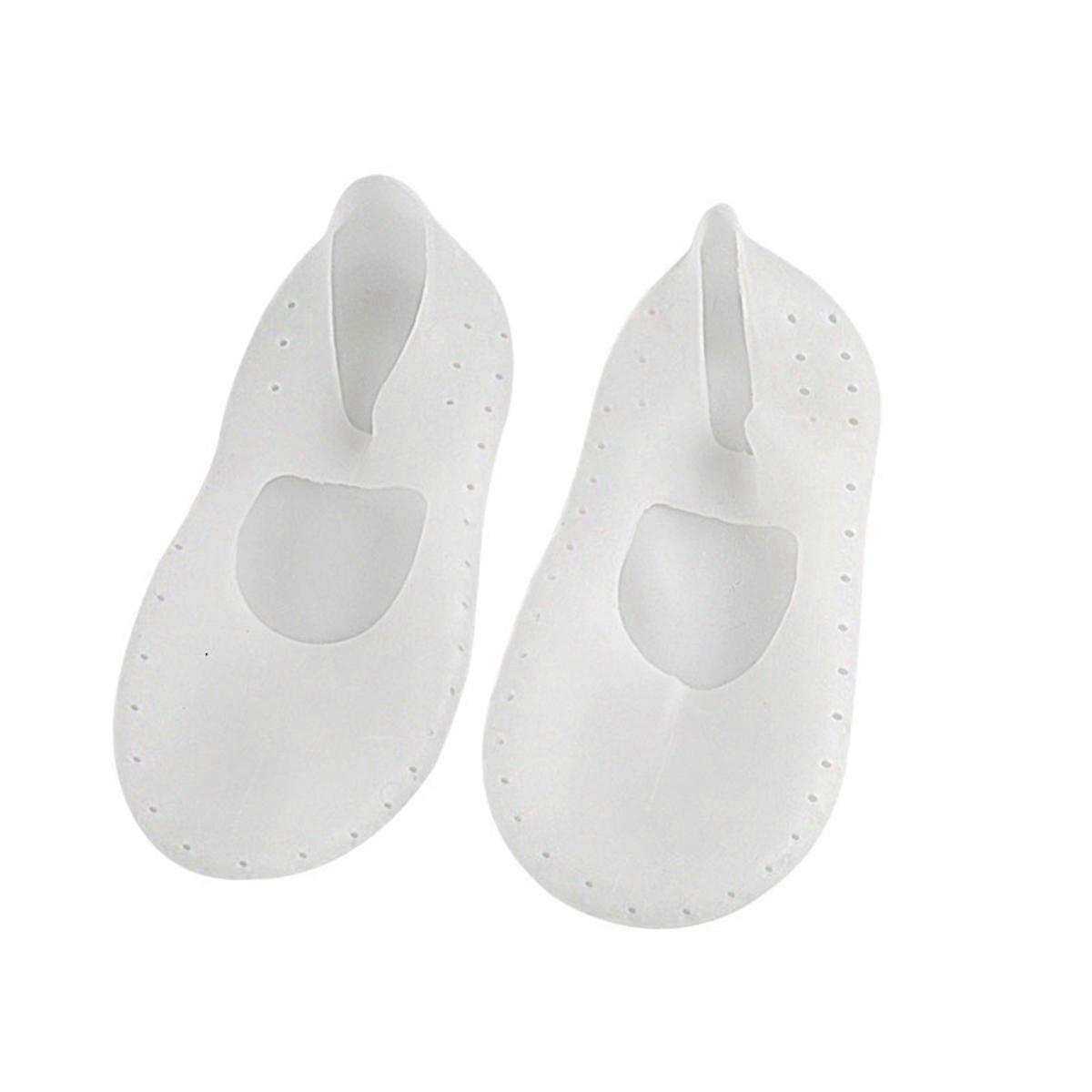 1 Pair of Invisible Short Shallow Boat Socks with Forefoot Cushioning for Women Girls Size S White