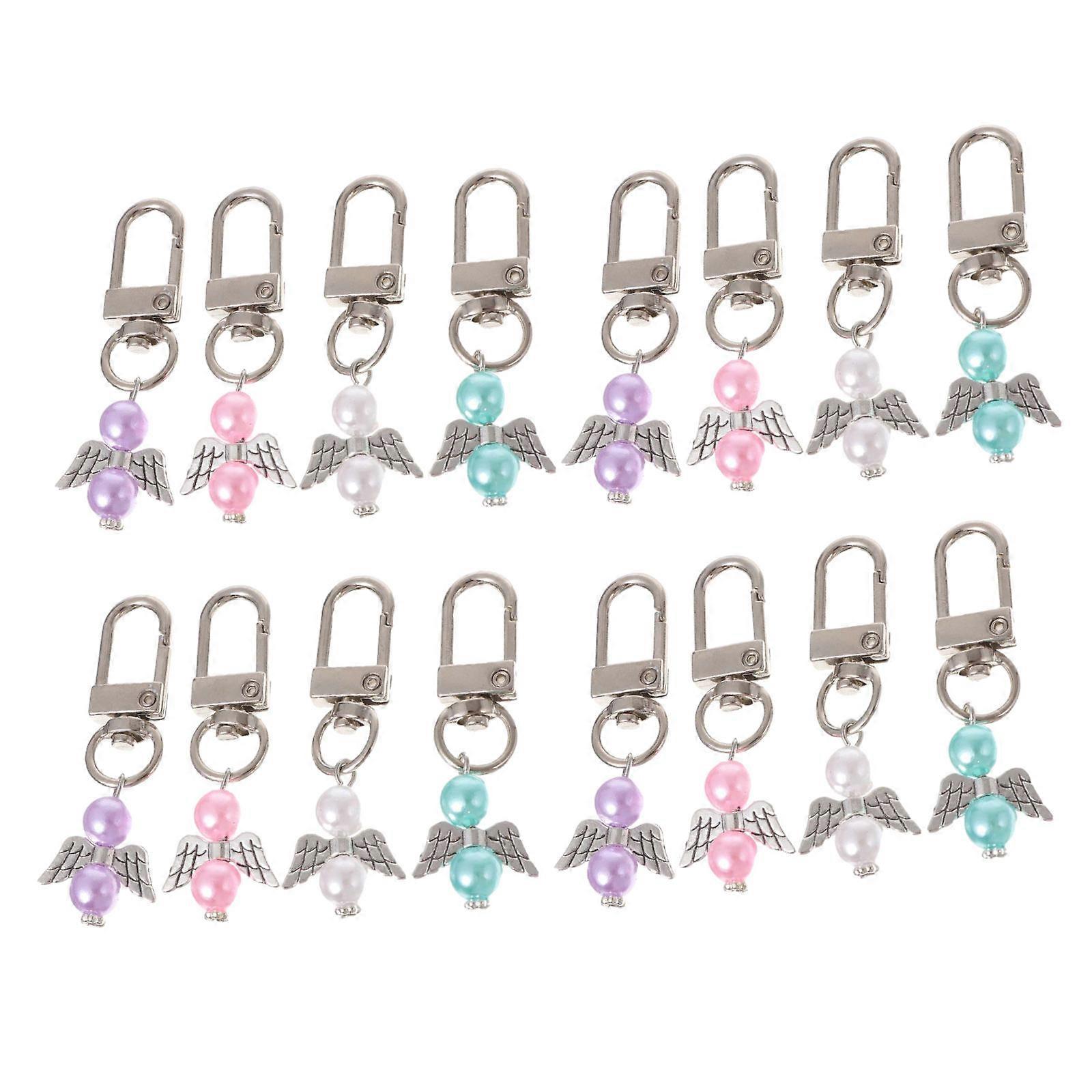 12pcs Angel Keychains with Buckles, Lightweight Alloy Pendant Ornaments, Non Fading Design for Bags Keys Festival Gifts Party Favors Random Color