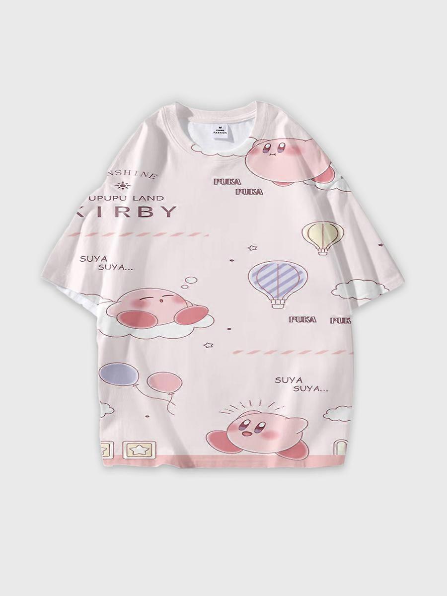 T-shirt round neck Cartoon Pattern loose short sleeve D2079