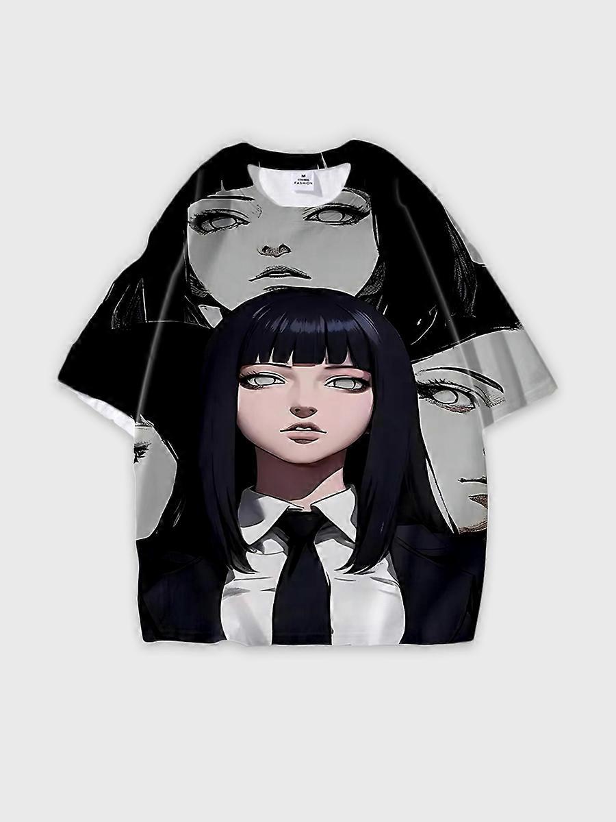 T-shirt round neck Role Pattern loose short sleeve D1583