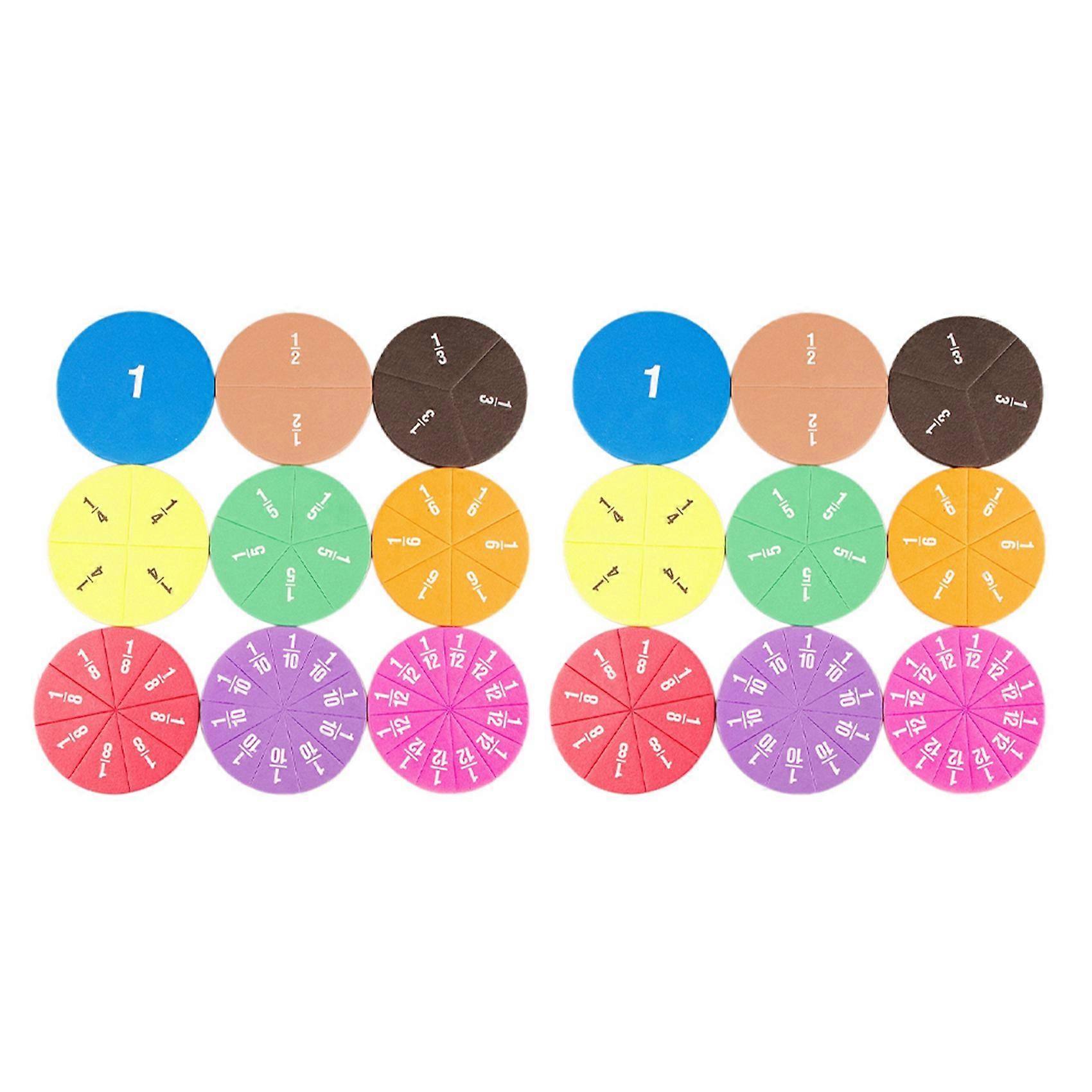 2X Circular Fractions Counting Kids Early Educational Math Toys Math Operation Learning Teaching Toy