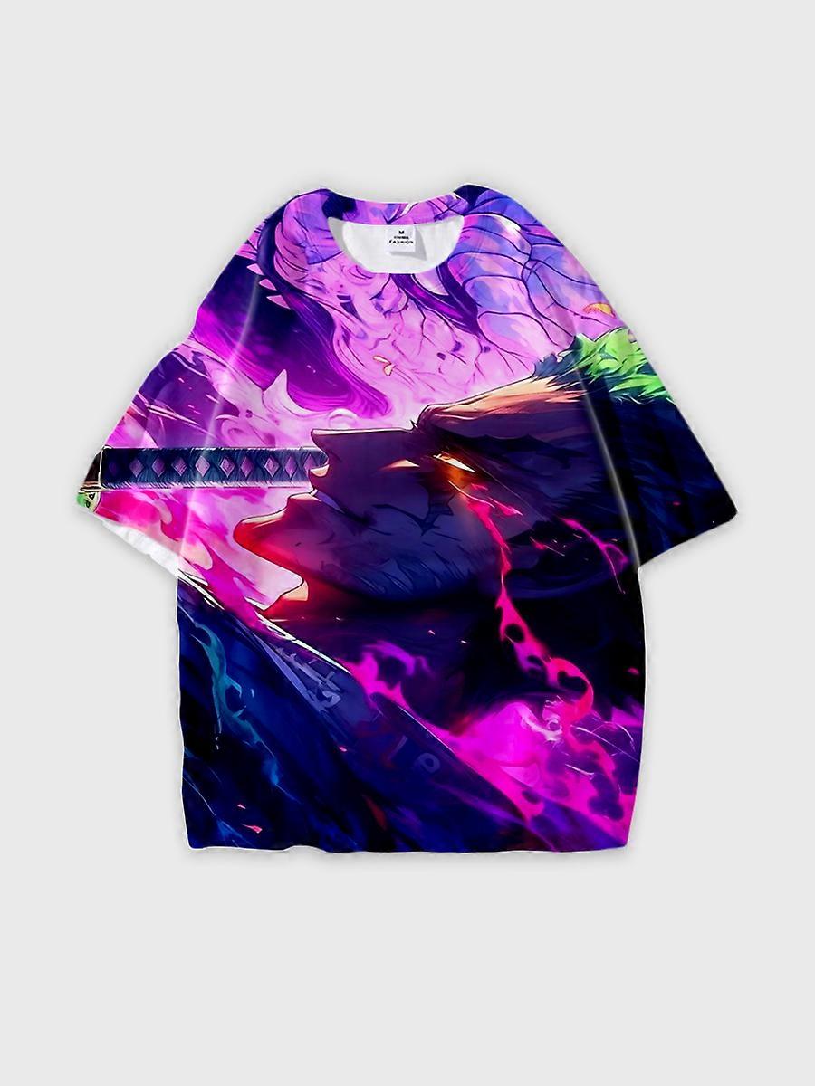 T-shirt round neck Role Pattern loose short sleeve P1607