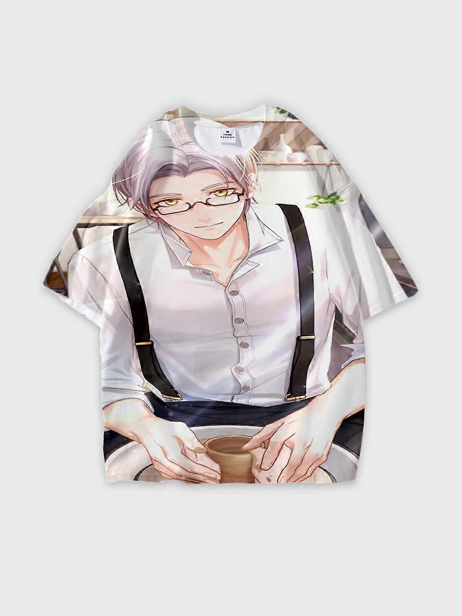 T-shirt round neck Role Pattern loose short sleeve E3575