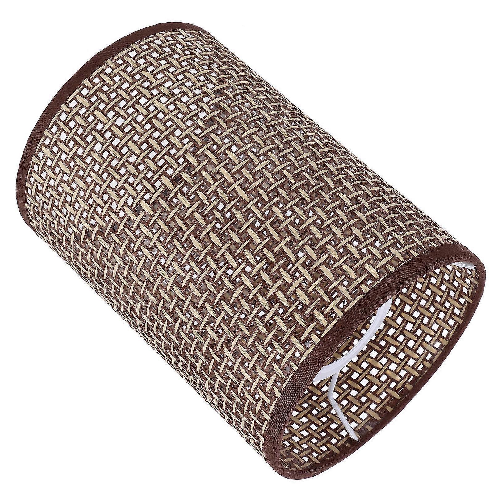 Brown Rattan Lamp Shade For Table Lamp E14 E27 Base Simple Stylish Lighting 1 Pair