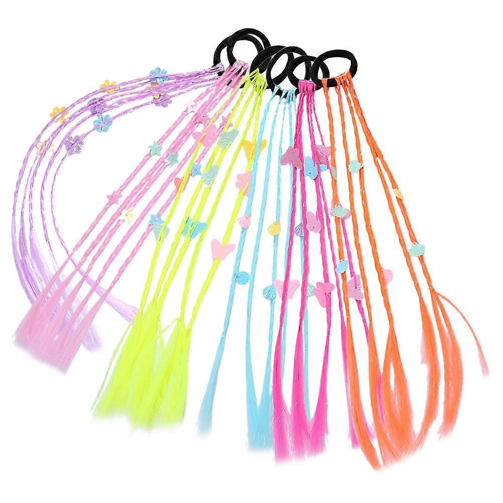 Ponytail Hair Piece For Girls Child Ponytail Extension Assorted Color 34.00X5.00X1.00cm Stylish Design 6Pcs