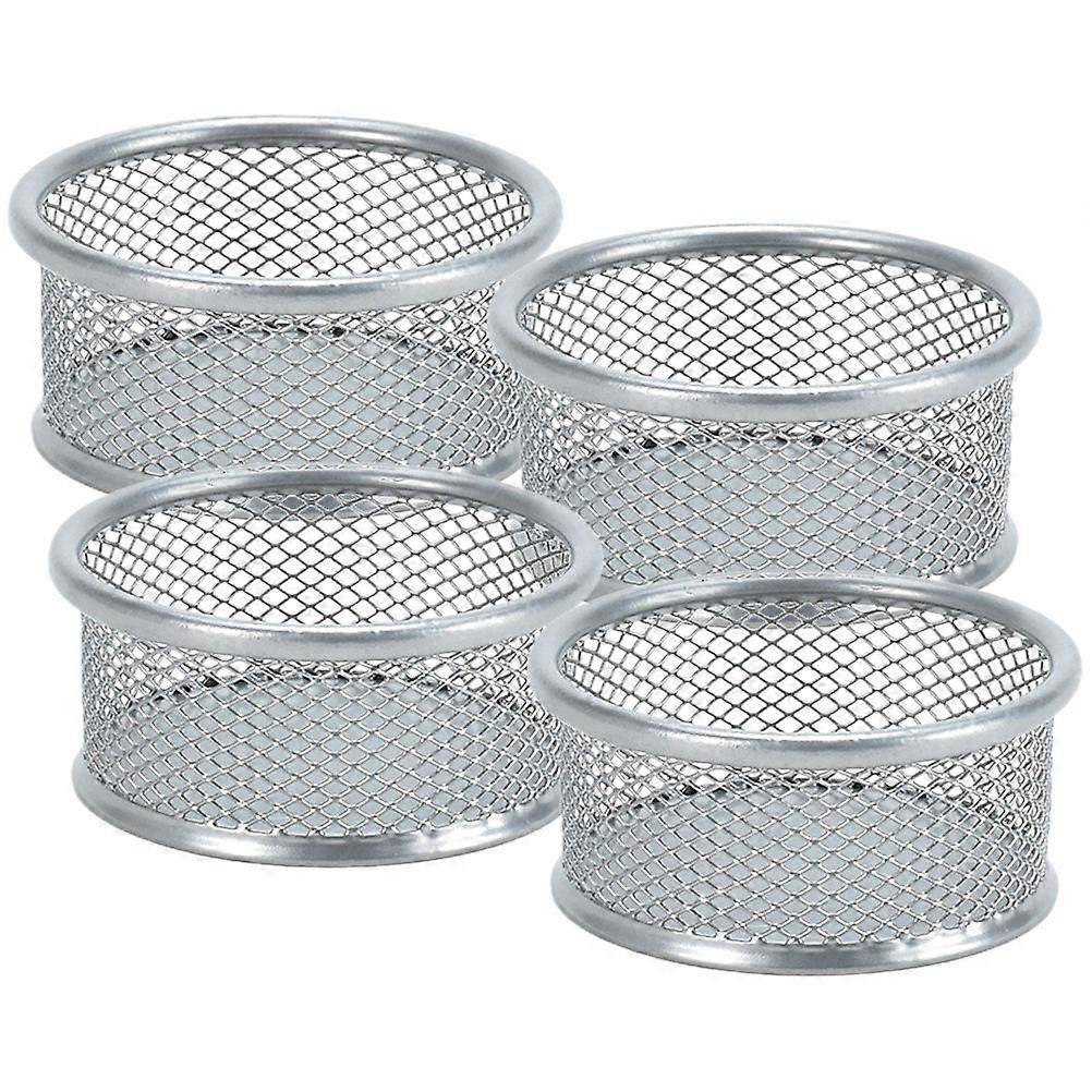 4pcs Mesh Paper Clip Holders for Desk Organization – Storage Baskets for Paper Clips, Thumbtacks & Office Supplies – Desktop Accessory for School &