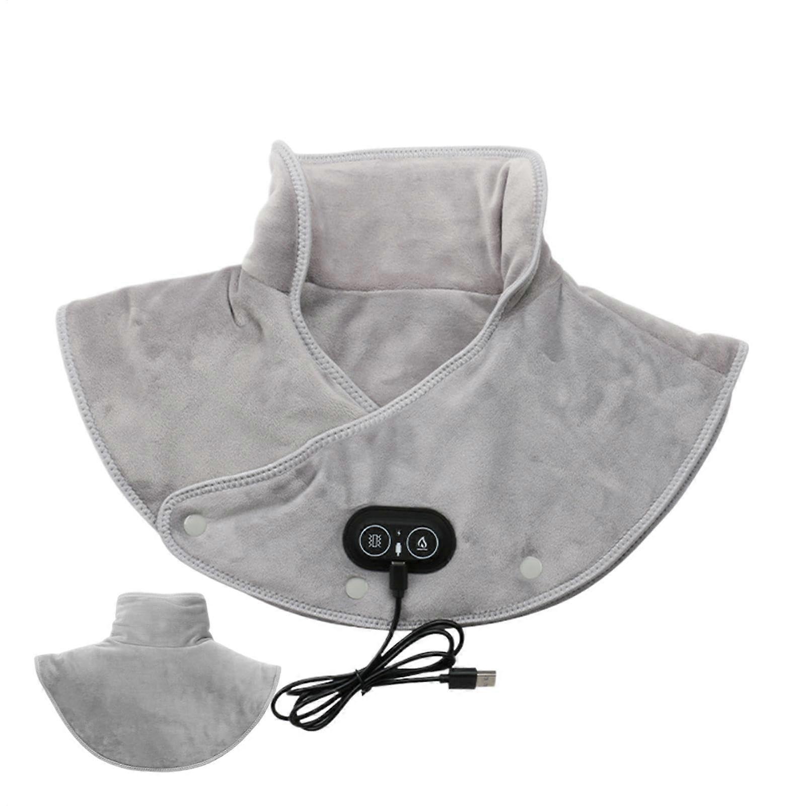 Electric Shoulder Support Heating Pad with Massager, 3 Heat Settings, Automatic Shut-Off, Fast Heating, Envelope Grey