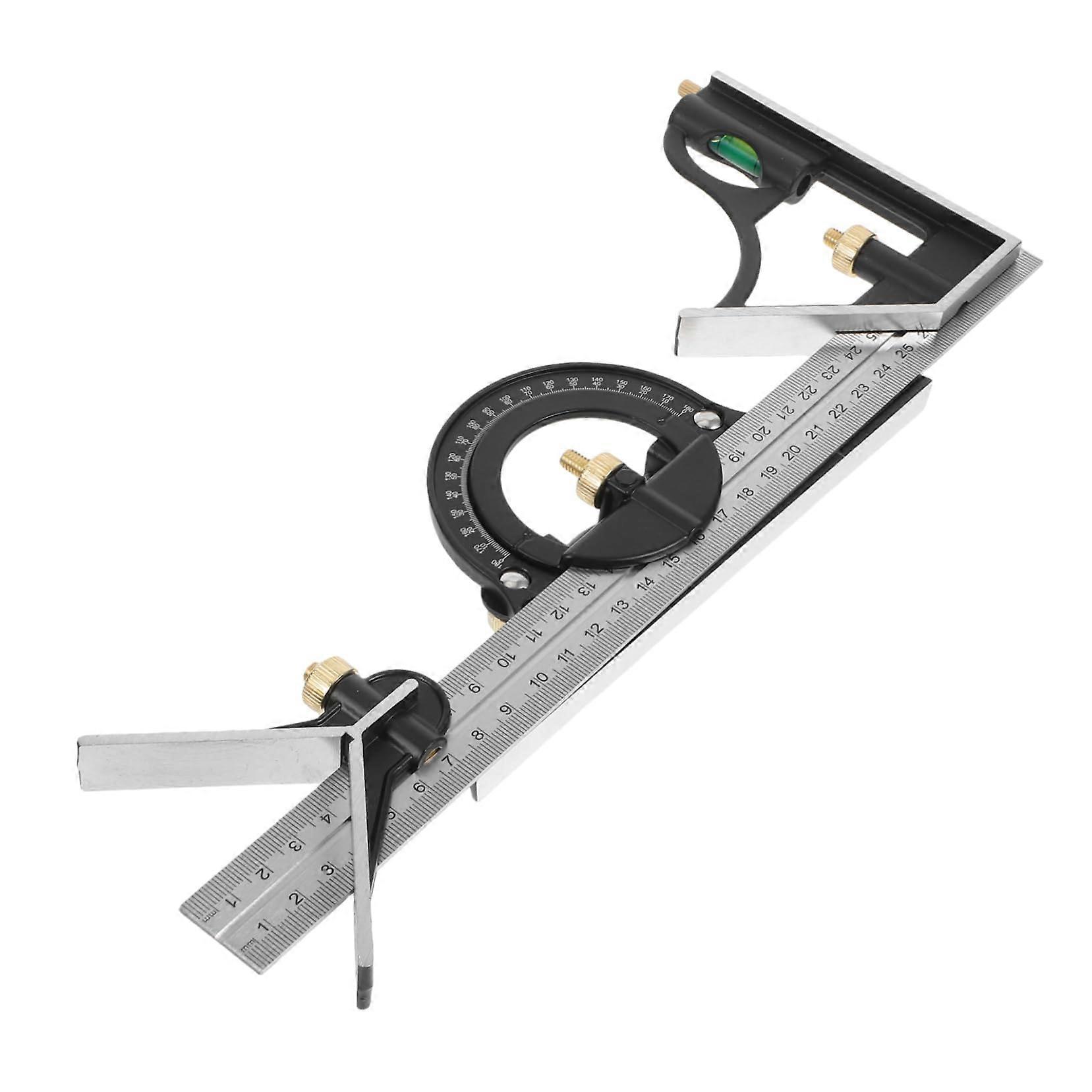 Adjustable Combination Square Tool for Precise Measurement in Woodworking and Construction, Multifunctional and Portable Design