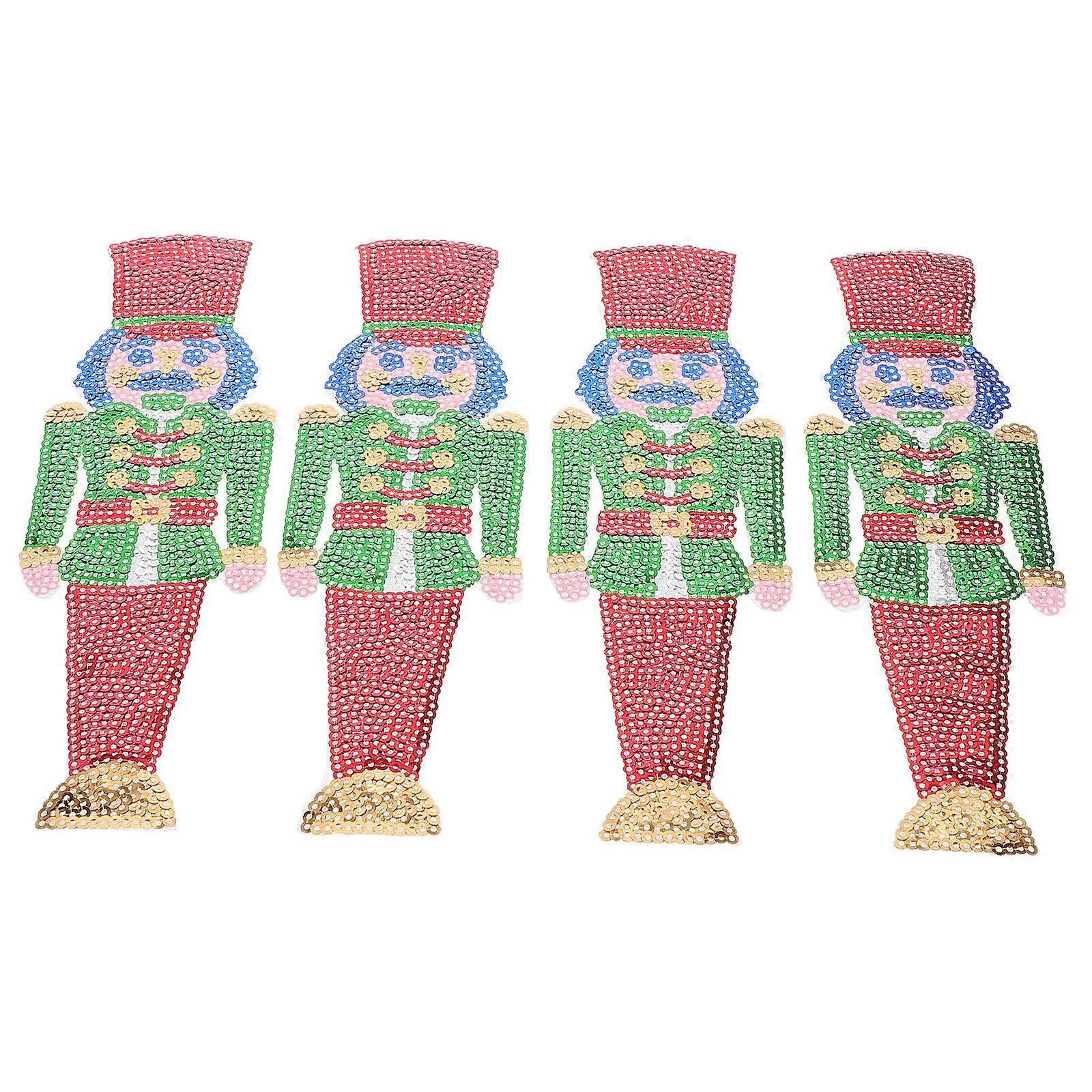 4Pcs Embroidered Sew On Patch Multi Design For Christmas For Craft Enthusiasts With Handcrafted Appeal And Durability