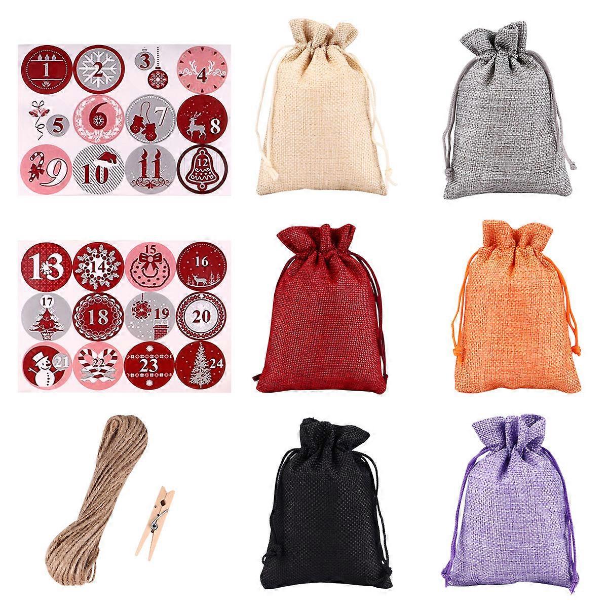 Christmas Drawstring Bags 1Set Multi Cloth Securely Tighten for Loading