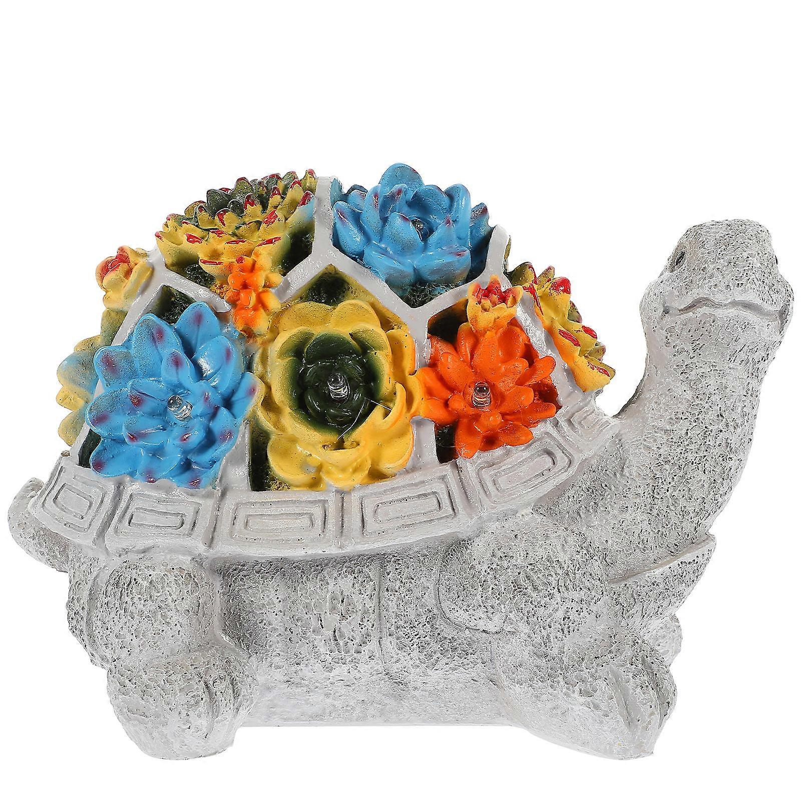 Turtle Shape Solar Powered Lighting Lamp Perfect For Garden Decoration In Unique Landscape Design 1Pc