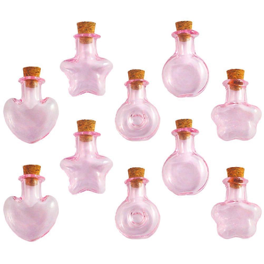 10pcs Mini Wish Bottles Colorful Wood Cork Glass Jars for Decoration with Smooth Finish Easy to