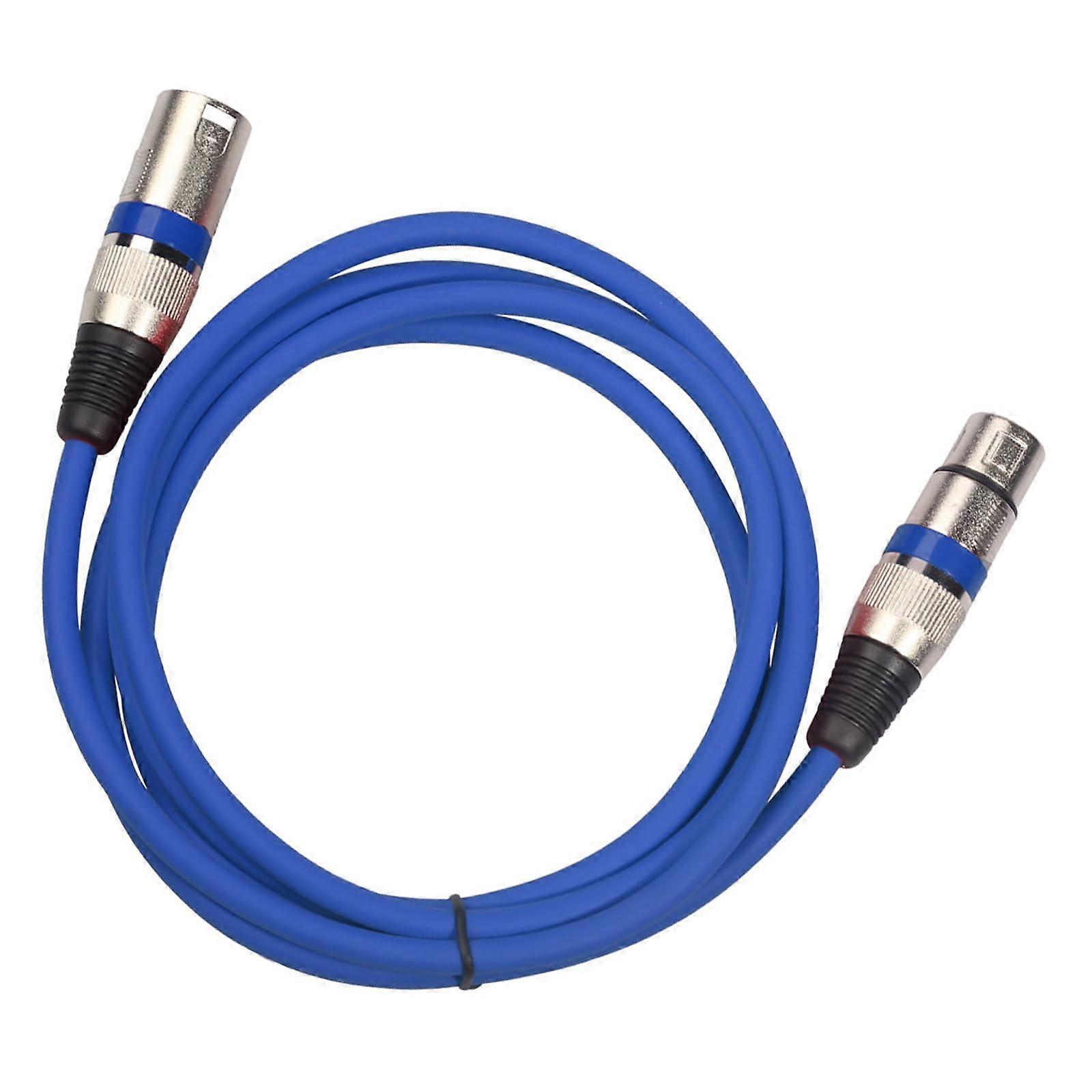 Microphone cable, 3 m, balanced audio cable, plug to socket, easy installation for studio and stage, 2 pieces blue