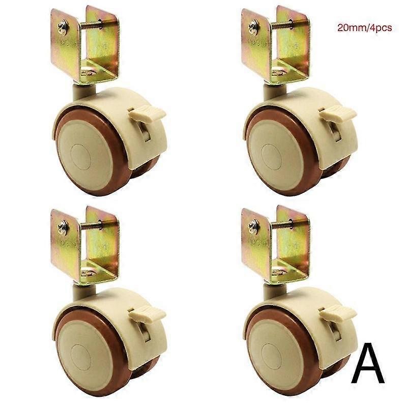 4Pcs Furniture Fittings Soft Rubber Mute Nativity Scene Swivel Wheels Chair Wheels Stroller Baby Crib Brake Cabinet Wheel Rail