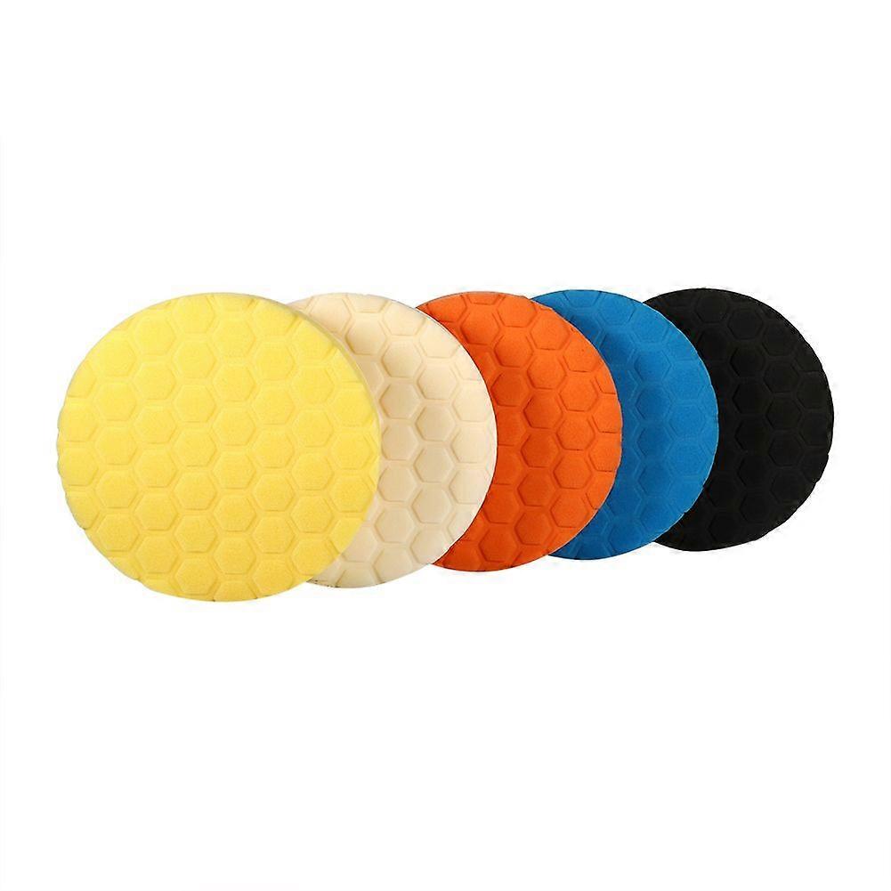 Kit de ferramentas manuais para polimento de carro com 5 esponjas de polimento e cera de 7 polegadas