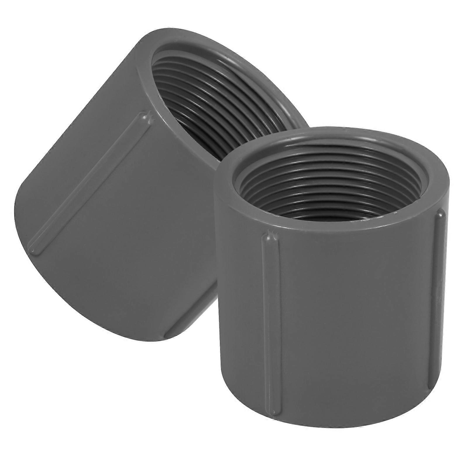 2Pcs PVC Hose Fitting Adapter Threaded Connector for Industrial Pipeline Connection 1-1/2 Inch Tight Sealing