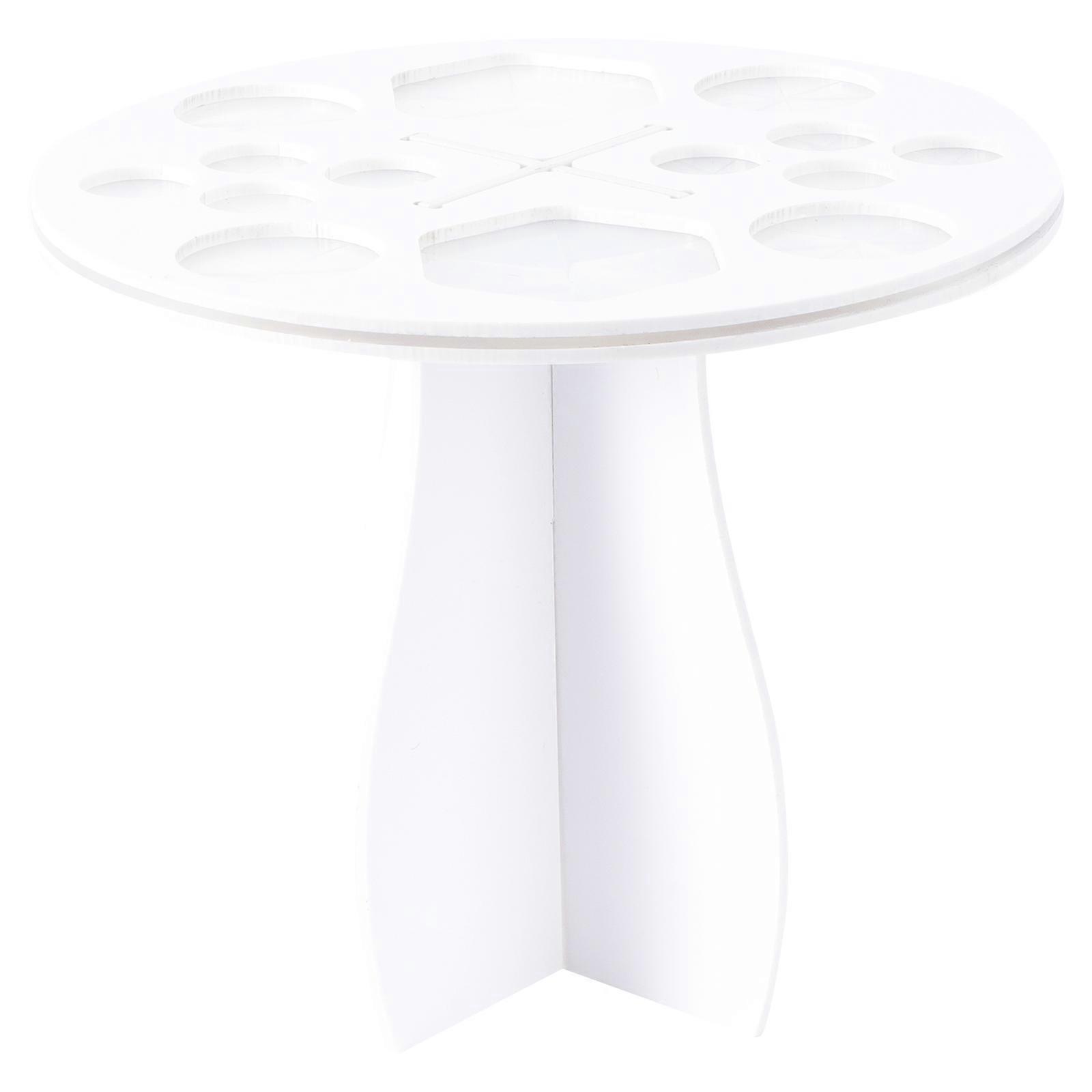 White Acrylic Makeup Brush Holder with 14 Holes for Organized Storage and Display on Dresser or Countertop