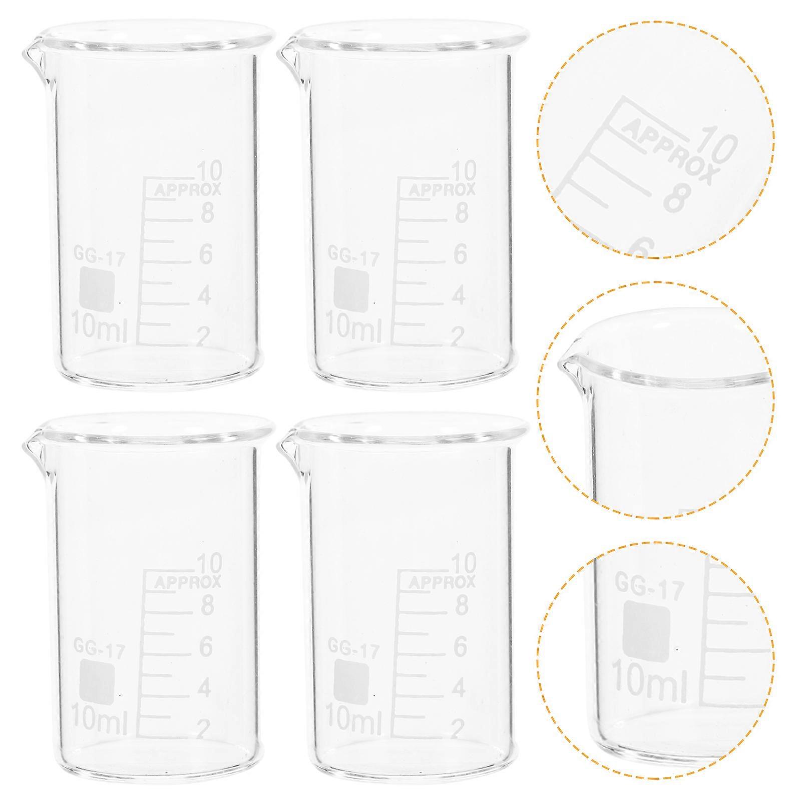 Glass Measuring Cup 6Pcs Laboratory Beakers For Home Users Accurate Measurement Cup-Shaped Mouth