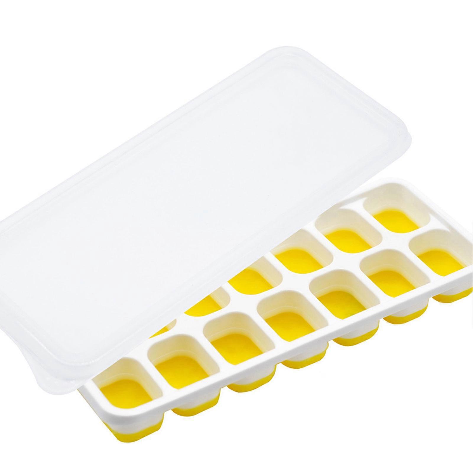 14 Grid Ice Cubes Mold with Cover with Spill-Proof Lid for Chilled Cocktail Whiskey