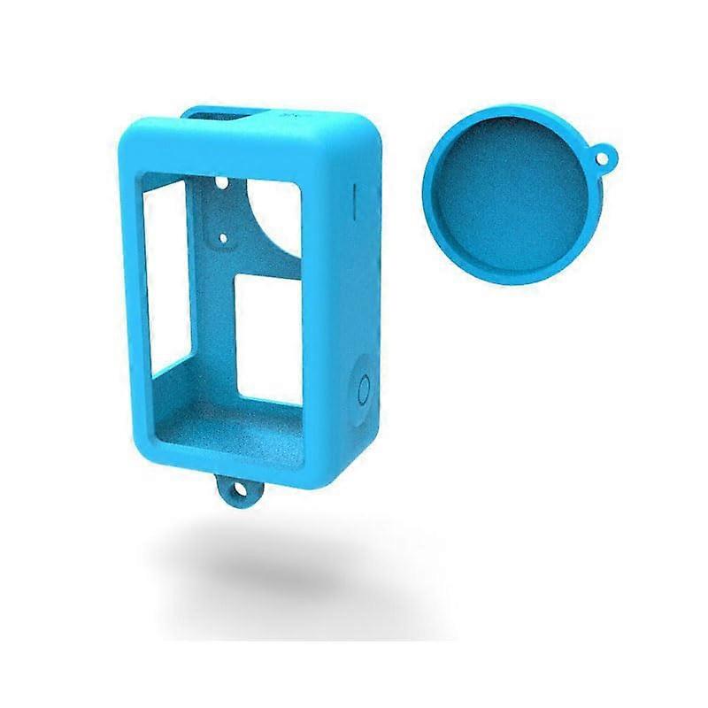 2-in-1 Silicone Case Protective Cover for DJI OSMO Action 3/4, Scratch-Resistant Shockproof, Blue Color