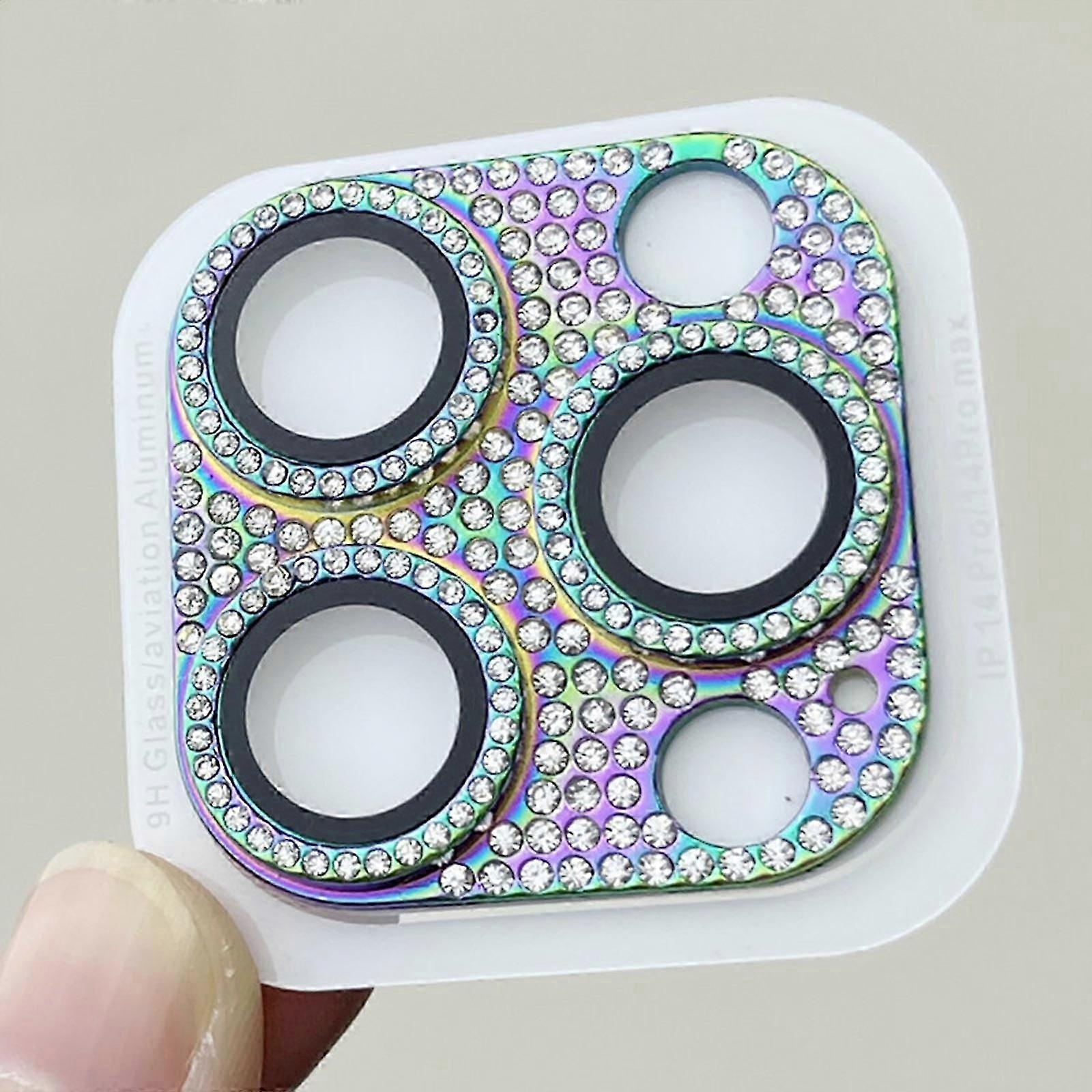 2szt Bling Metal Protector do iPhone 15 Pro Max / 15 Ultra / 15 Pro Osłona obiektywu aparatu, brokatowa diamentowa osłona obiektywu Szklana osłona ekranu Akcesoria