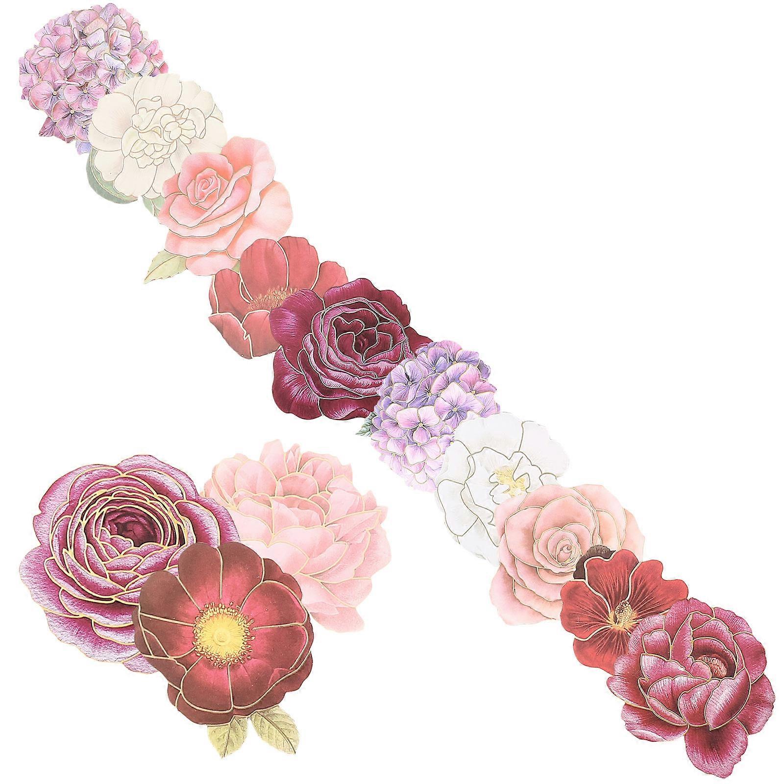 Cute Flower Stickers 50 Pcs Decorative Adhesive For Craft Enthusiasts Notebooks Scrapbooks Assorted Color Easy To Apply