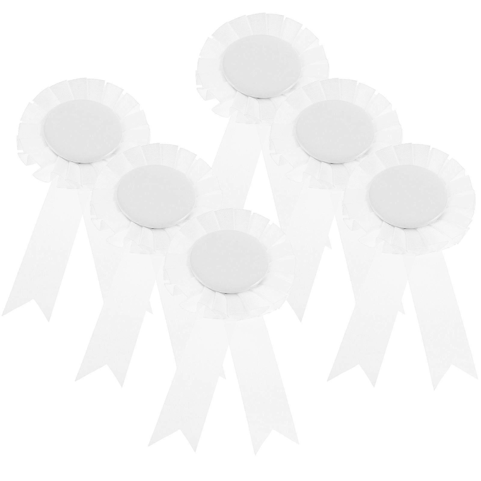 Winner Ribbons For Birthdays And Celebrations 6Pcs White Color Award Ribbons Pin Attachable Design For Various Usages