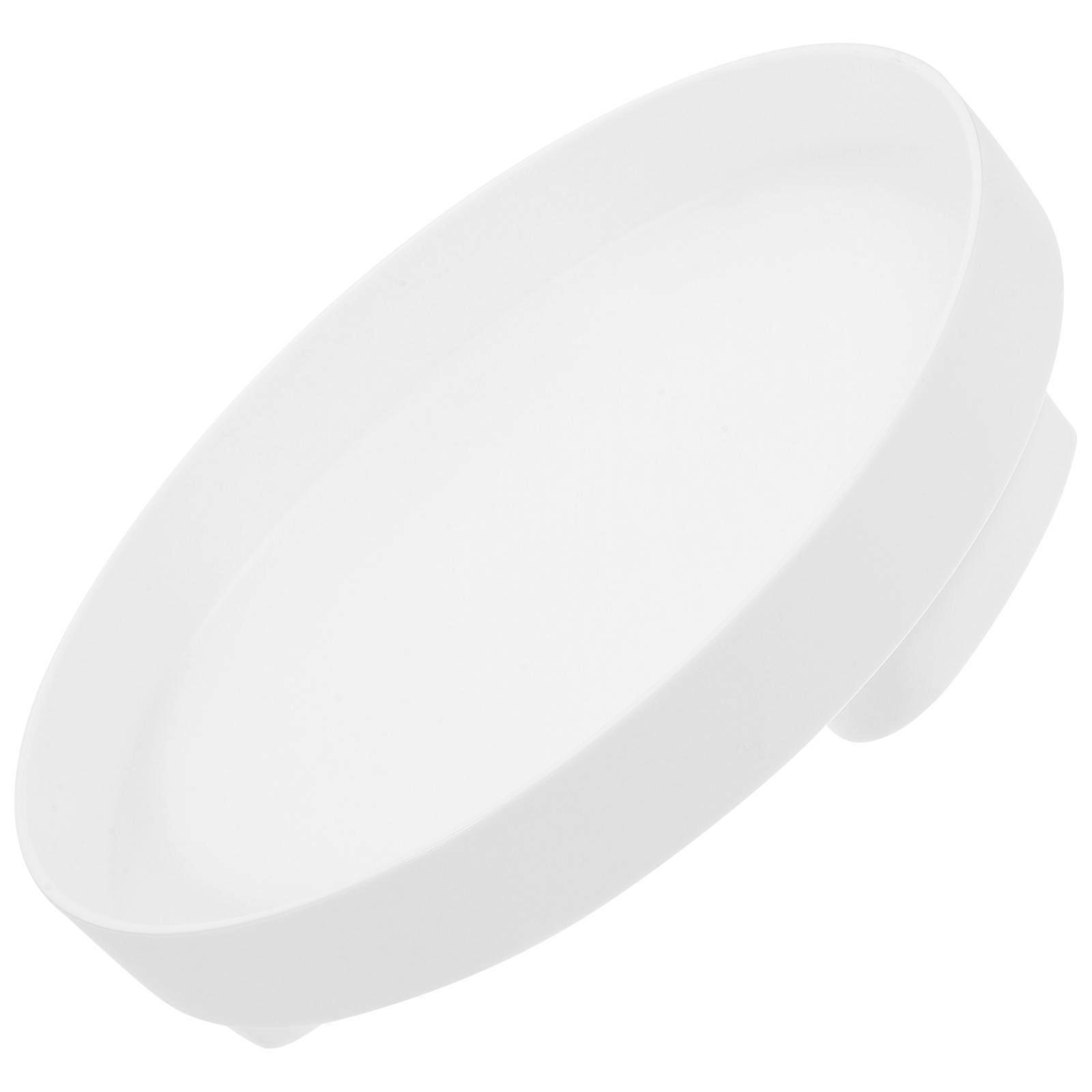 White ABS Storage Tray for Jewelry Perfume and Trinkets with Smooth Edges Round Rustic Design 6.3