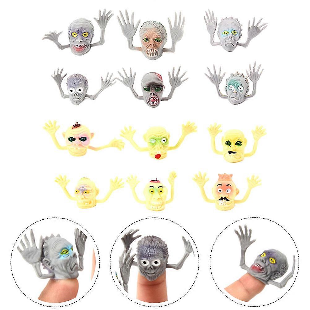 12Pcs Halloween Decorations Finger Puppets for Kids Ghost Head Shape Toys for Imagination Activities and Family Bonding