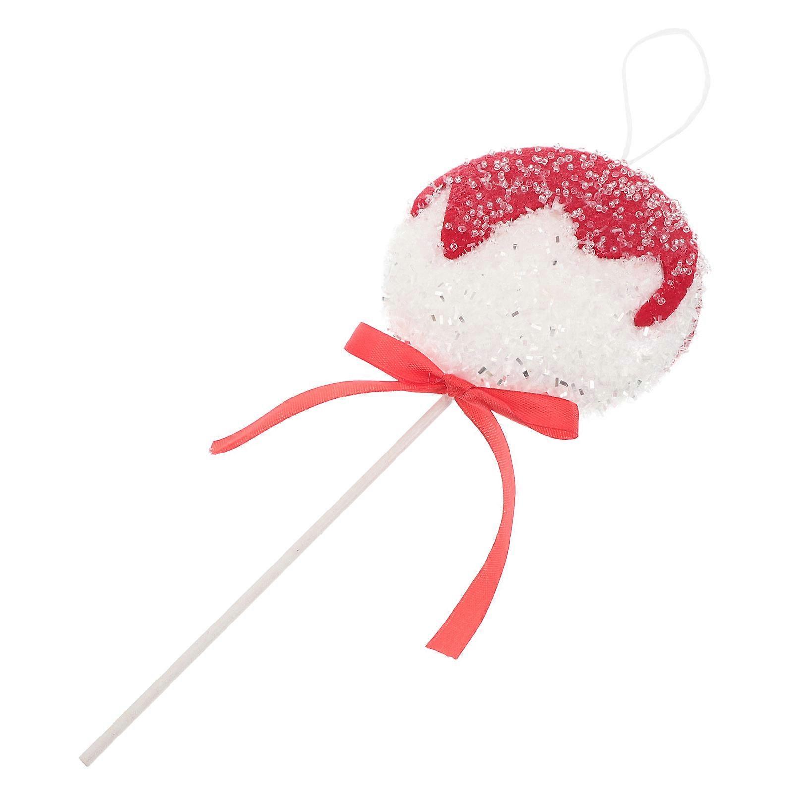 Plush Lollipop Candy Ornaments for Decor Festive Red and White Holiday Tree Hangings 25cm