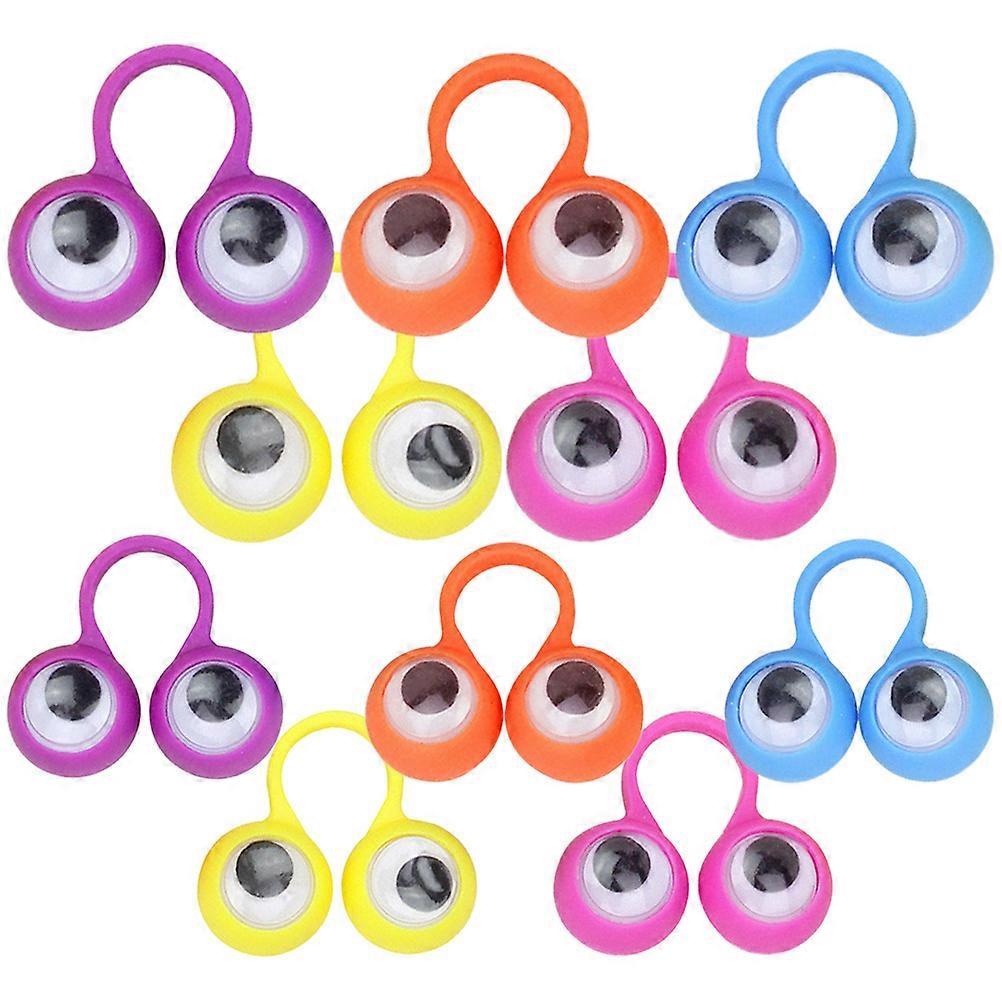 10 Assorted Color Eyeball Rings for Kids Finger Play with Fine Workmanship Educational Plastic Toys