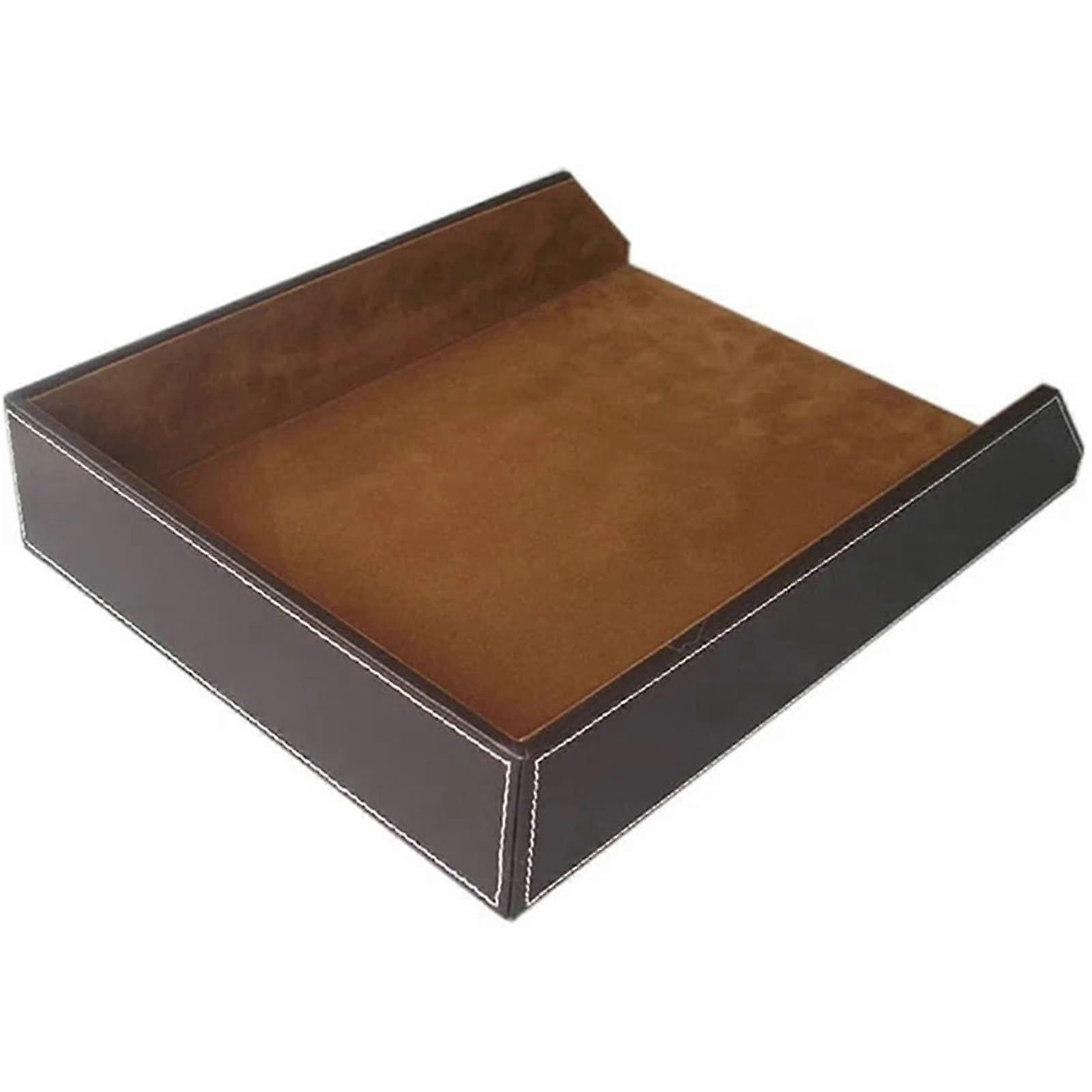 Leather Letter Tray, Letter Tray for Documents, Desk Organiser, Stackable Document Tray Holder for Office Files for Documents Brown