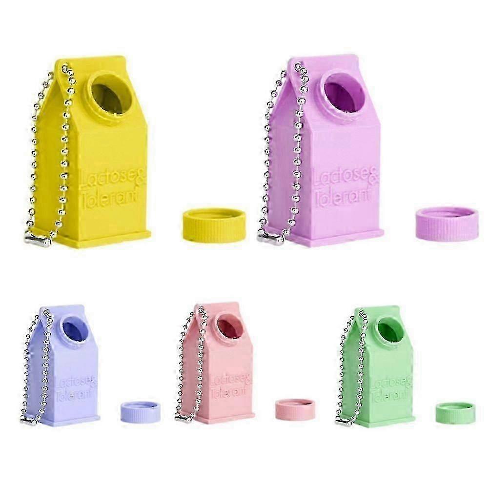 Milk Carton Keychain,Lactose Intolerance Pills Case, Mini Keychain Pill Holder