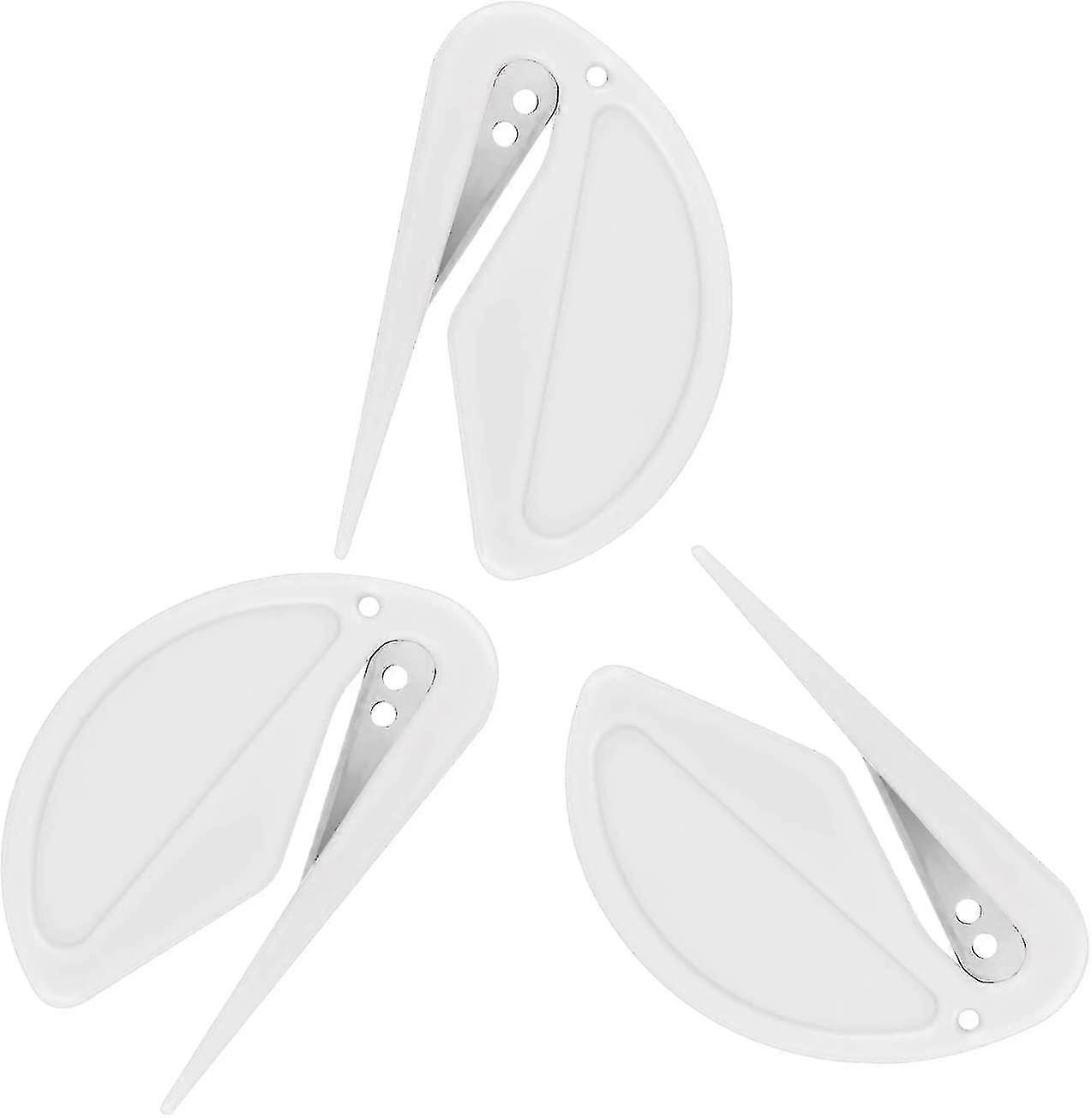 2025 Pack Of 3 Letter Envelope Openers, Plastic Slitter With Sharp Edges,post And Paper Cutting (white)