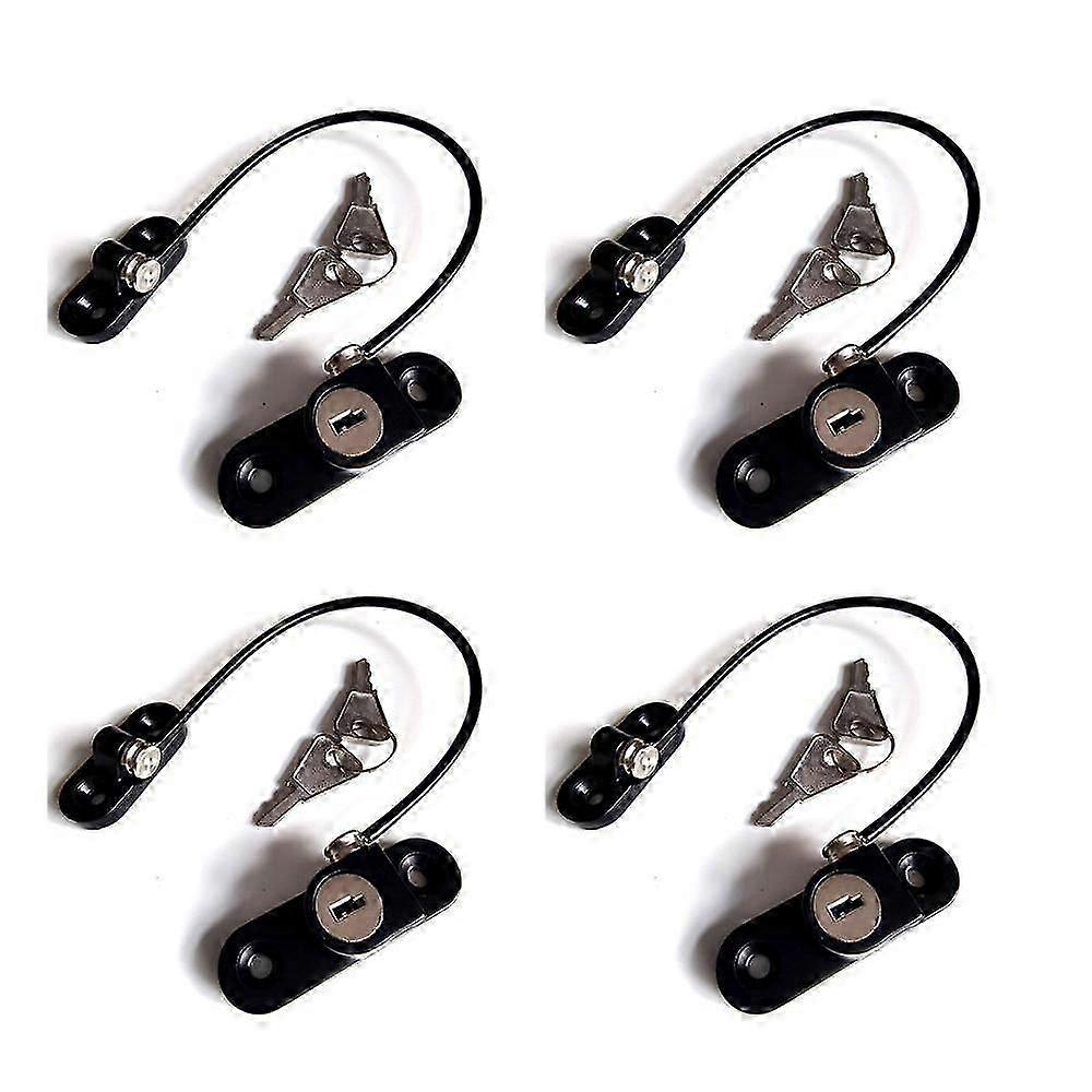 4 Pcs Window Safety Lock, Window Safety Door Lock With Key For Child Babyblack
