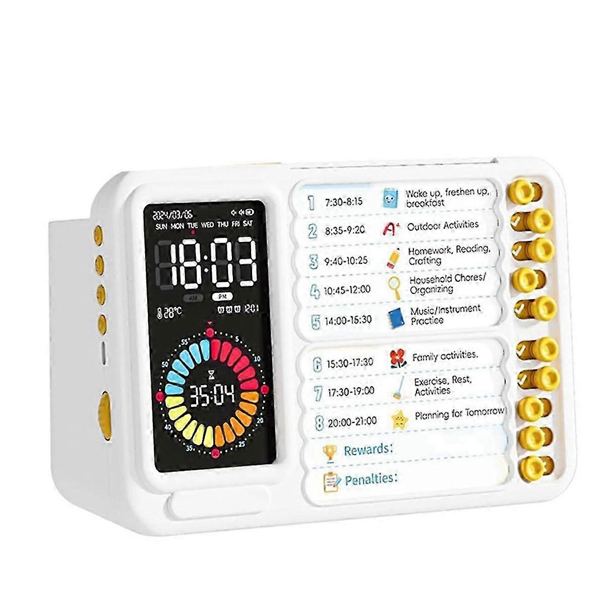 Visual Timer for Kids & Adults, ADHD Timer with Planning Board for Schedules & Tasks, Silent Countdown Timer for Toddlers & Classroom