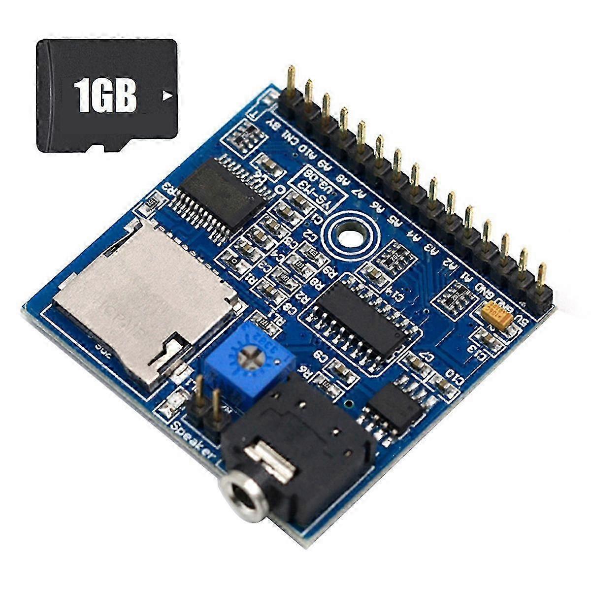 Module de lecture vocale avec carte mémoire de 1 Go pour invite MP3, MCU de diffusion de déclenchement, diffuseur de bricolage - Module de voix MP3
