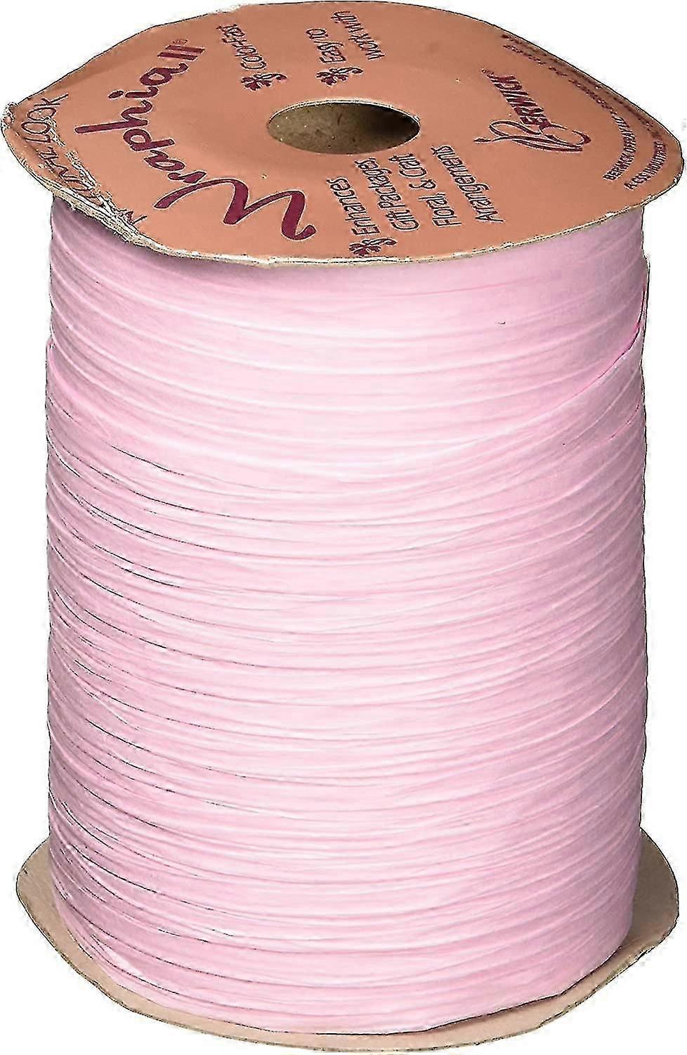 Offray Matte Pink Raffia Ribbon, 1/4'' Wide, 100 Yards