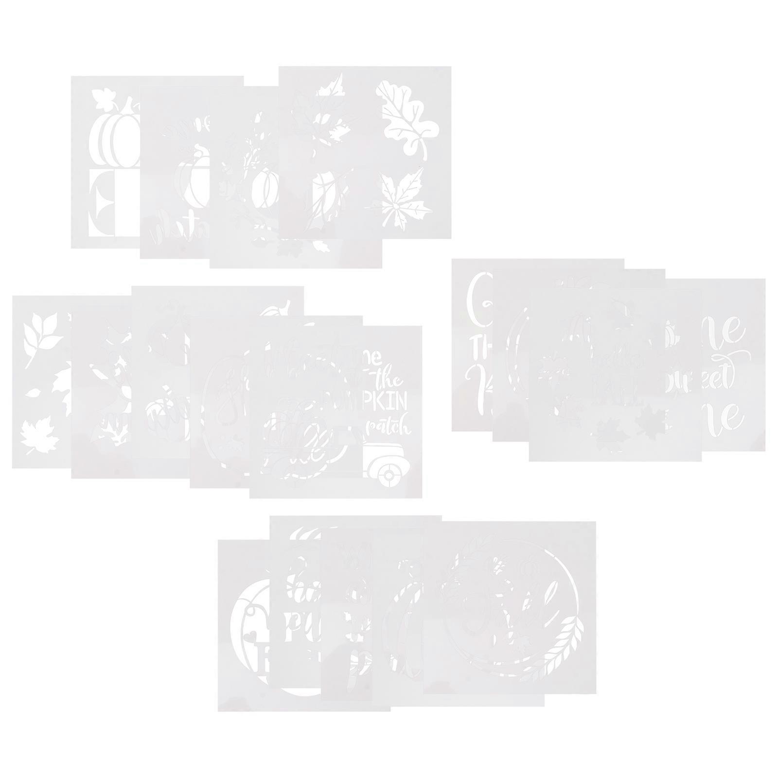 18pcs Diy Graffiti Stencils Reusable Art Templates For Safe For Painting Fabrics Walls And More