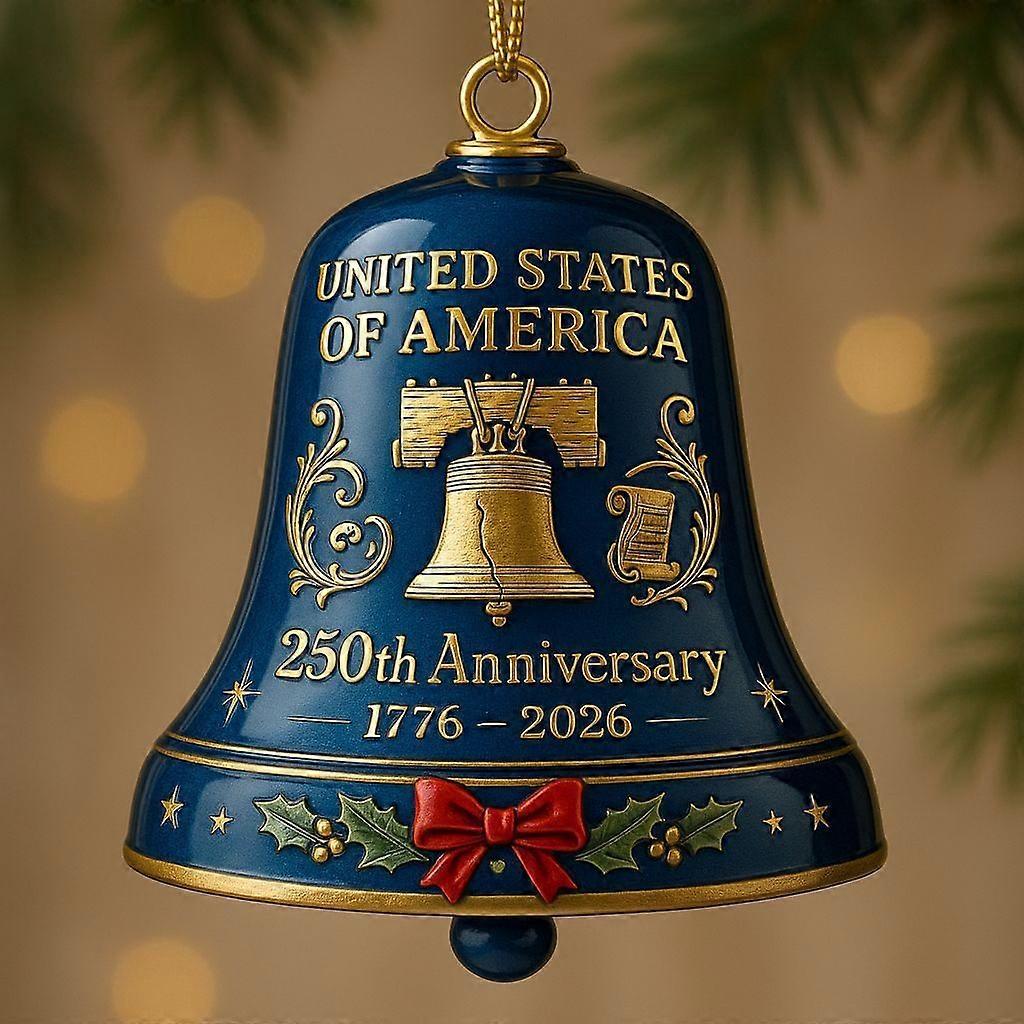 Commemorative bell pendant - 250th anniversary of American independence, suitable for holiday decoration and collection of commemorative gifts