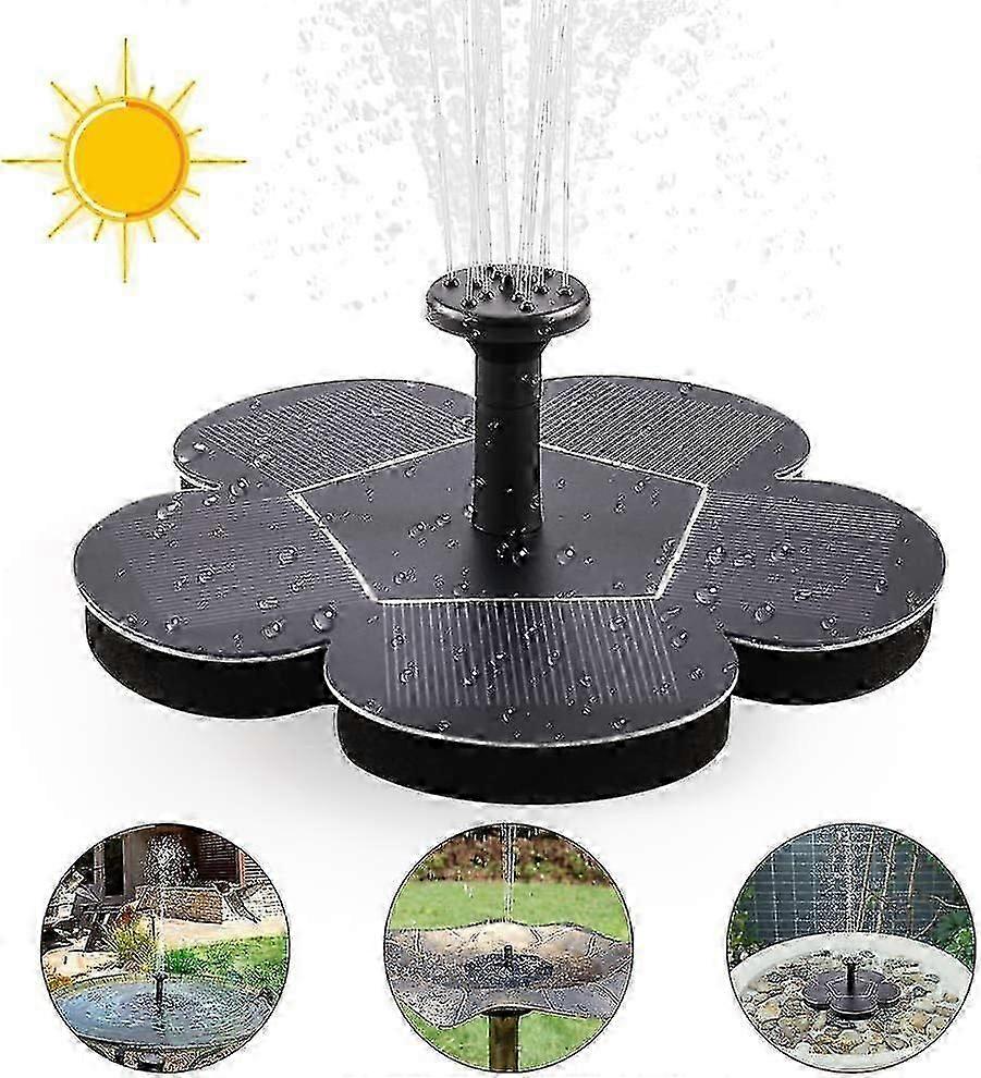 Solar Fountain Pump, Floating Solar Fountain with 4 Nozzles, Floating Fountain for Bird Baths, Ponds or Garden